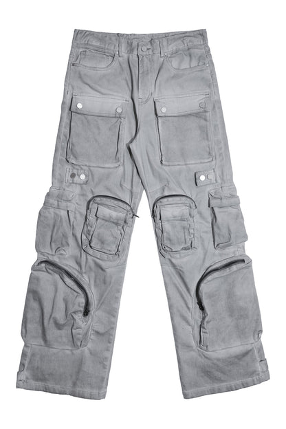 Men's Y2k Wide Fit Utility Cargo Baggy Denim Pants
