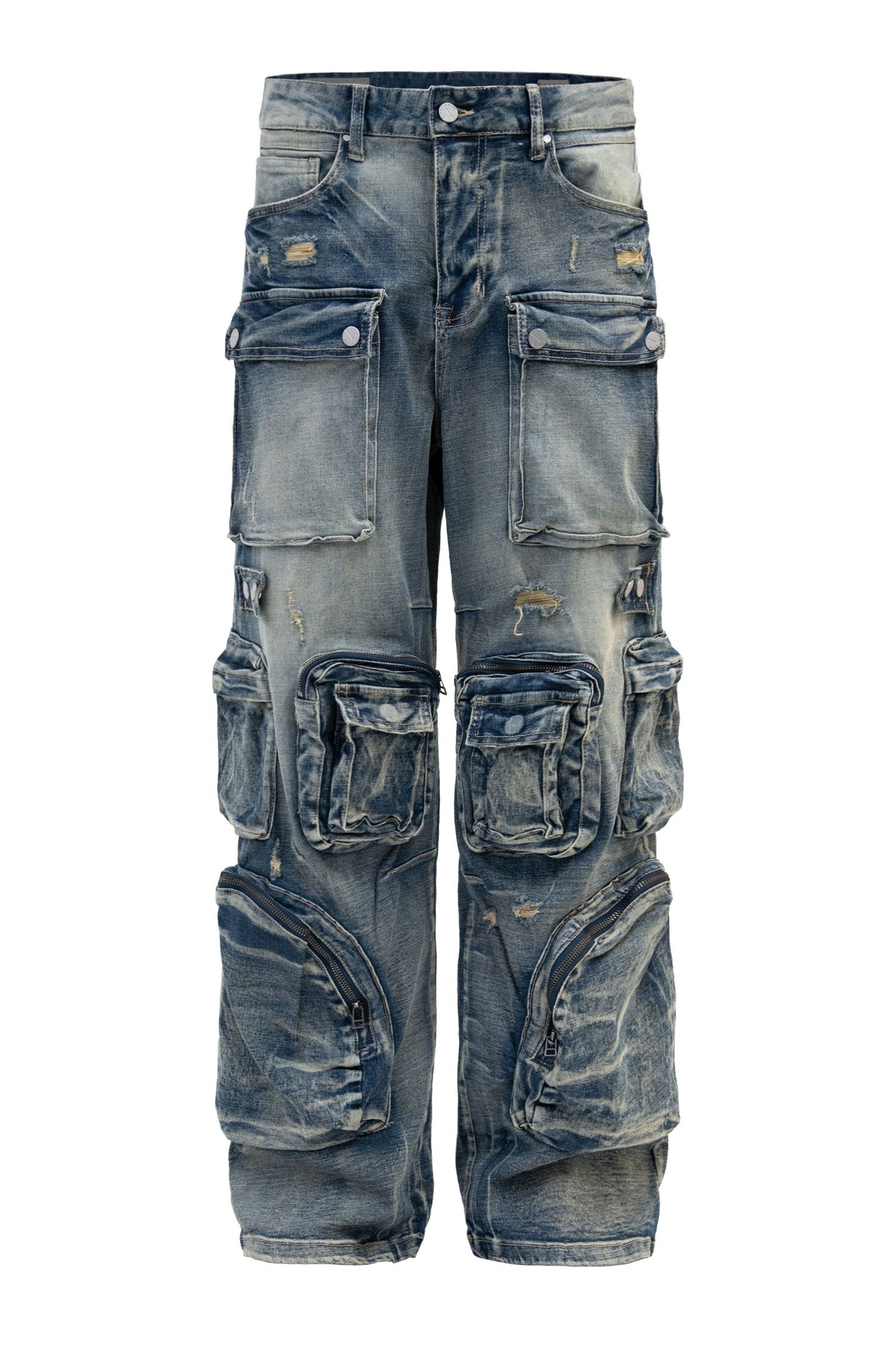 Men's Premium Vintage Multi Cargo Baggy Jeans