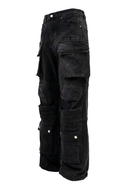 Men's Y2k Wide Fit Utility Baggy Denim Pants