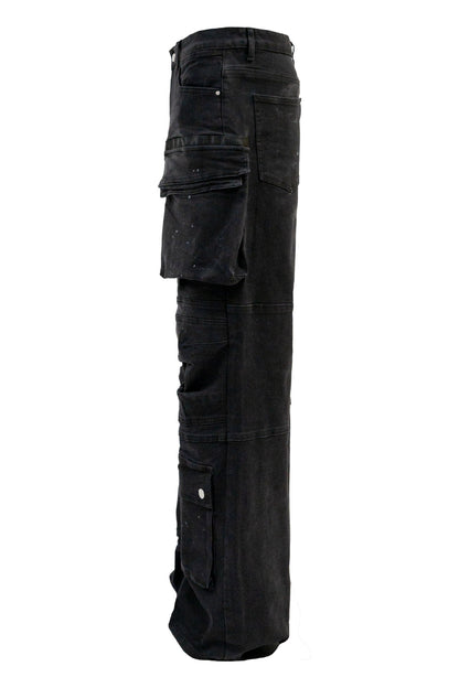 Men's Y2k Wide Fit Utility Baggy Denim Pants