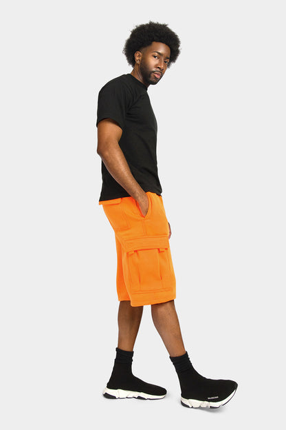 Men's Solid Fleece Heavyweight Cargo Shorts