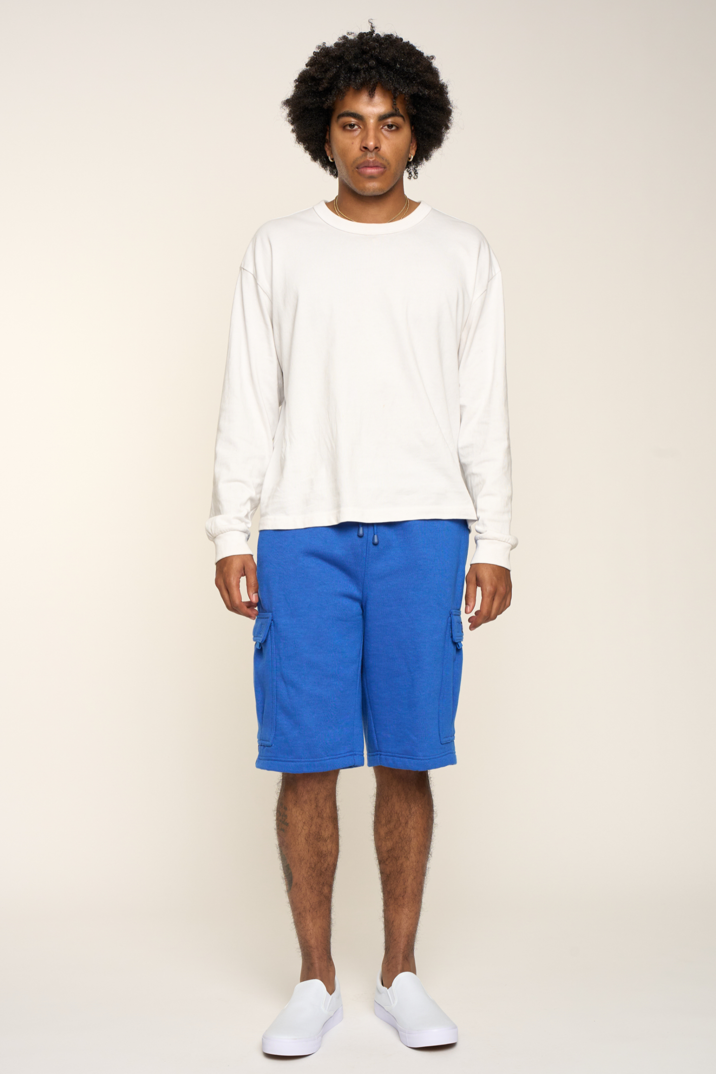 Men's Solid Fleece Heavyweight Cargo Shorts