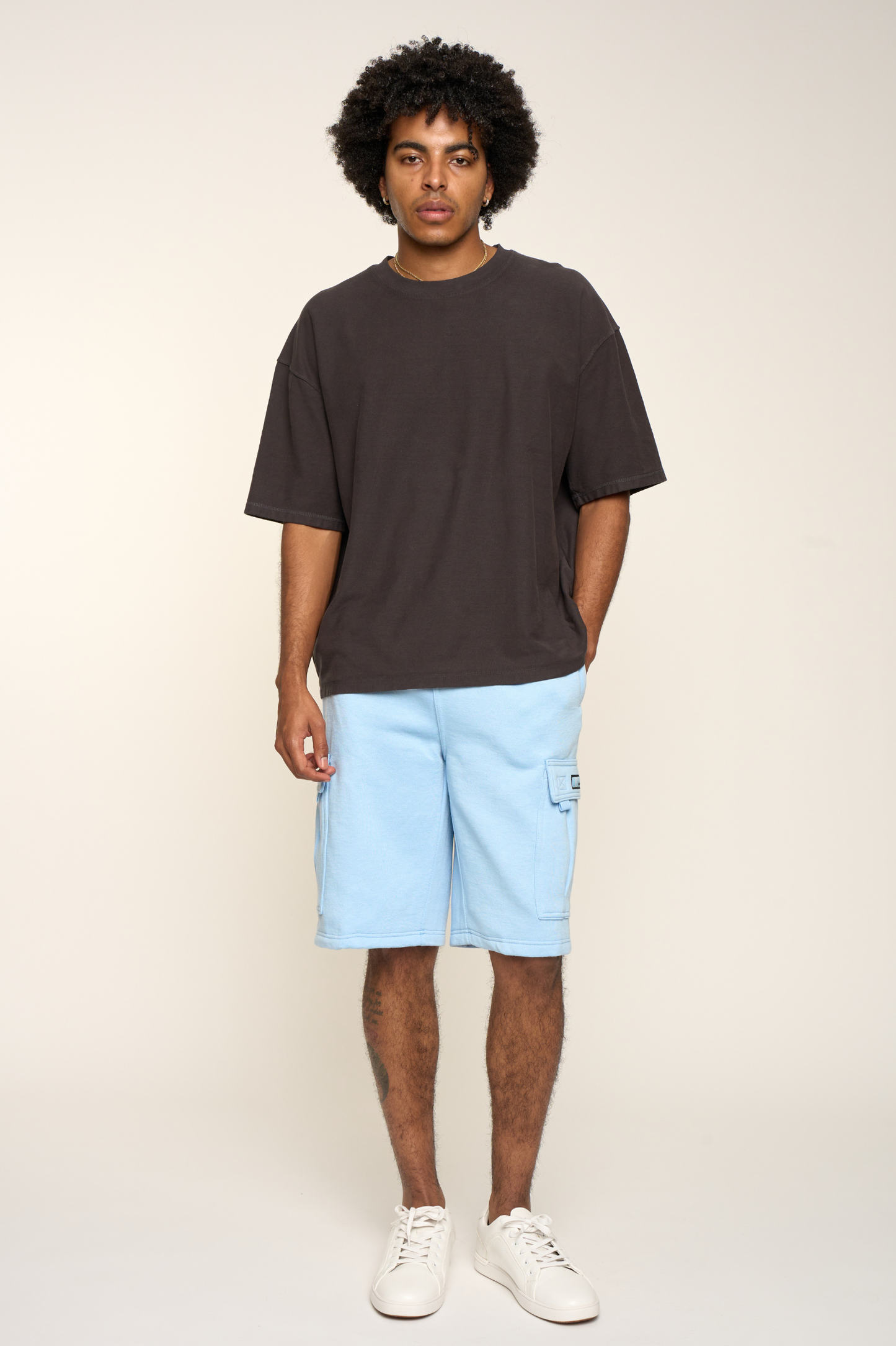 Men's Solid Fleece Heavyweight Cargo Shorts