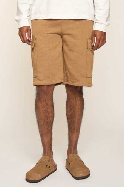 Men's Solid Fleece Heavyweight Cargo Shorts