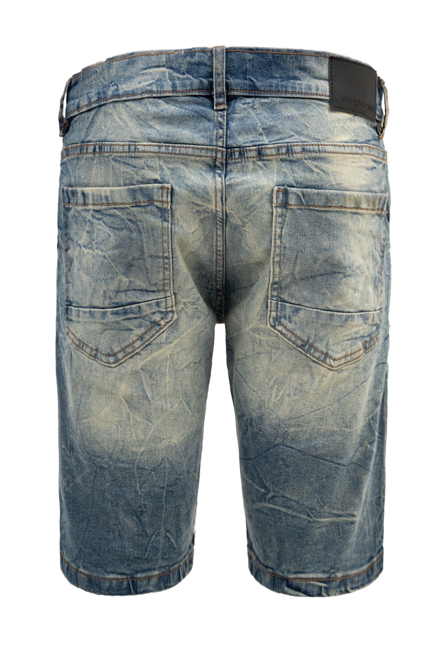 Men's Slim Distressed Patched Operator Denim Shorts