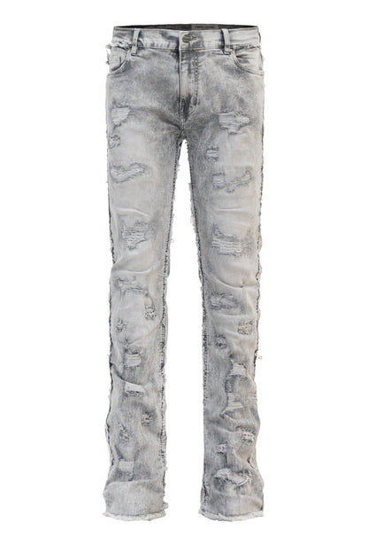 Men's No End Distressed Stacked Denim Jeans