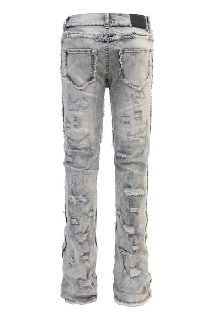 Men's No End Distressed Stacked Denim Jeans