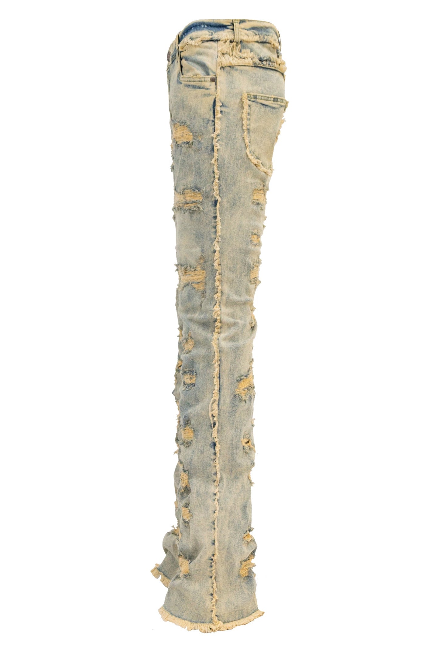 Men's No End Distressed Stacked Denim Jeans