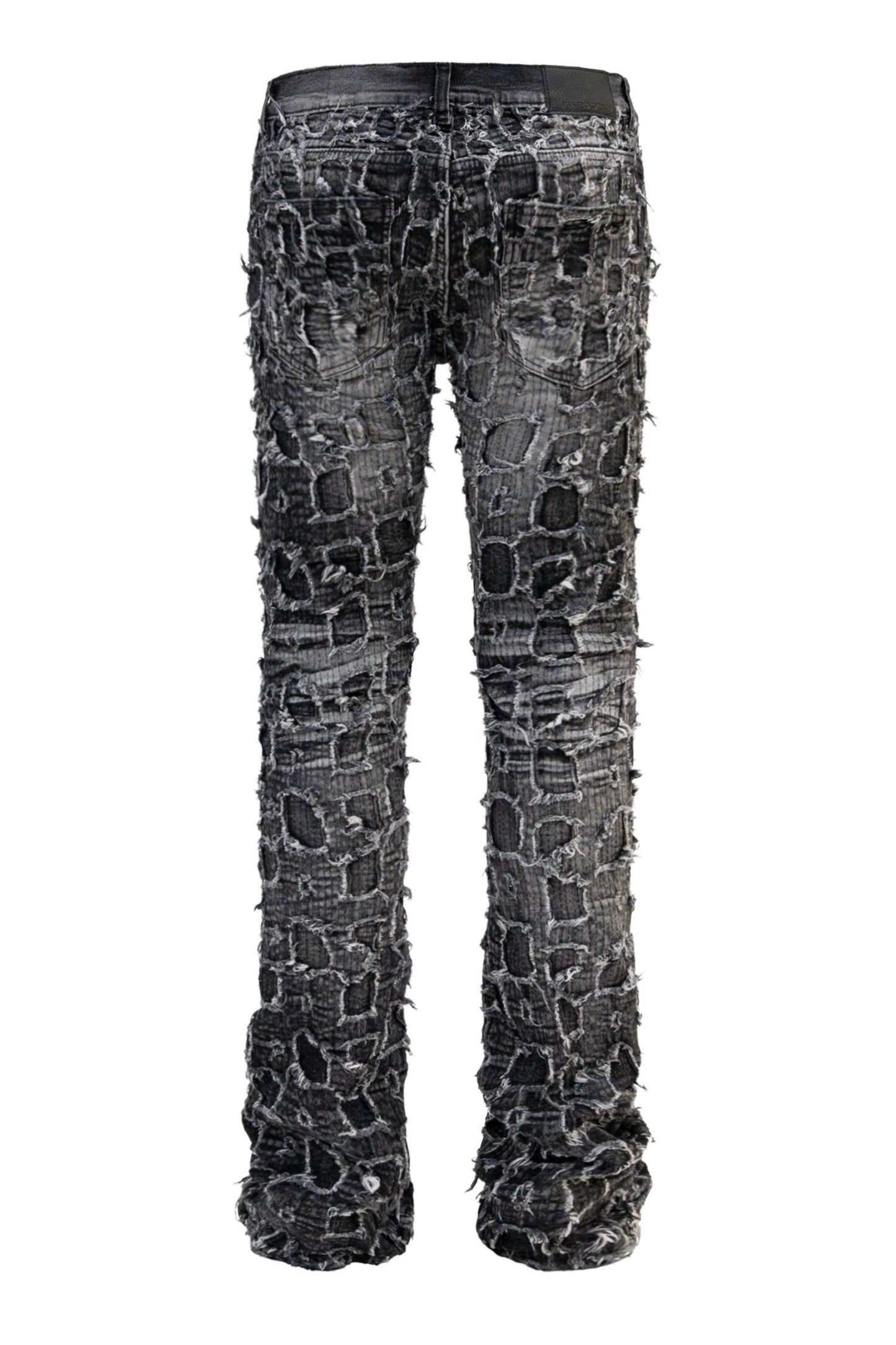 Men's Heavy Distressed Stitched Stacked Layer Denim Jeans
