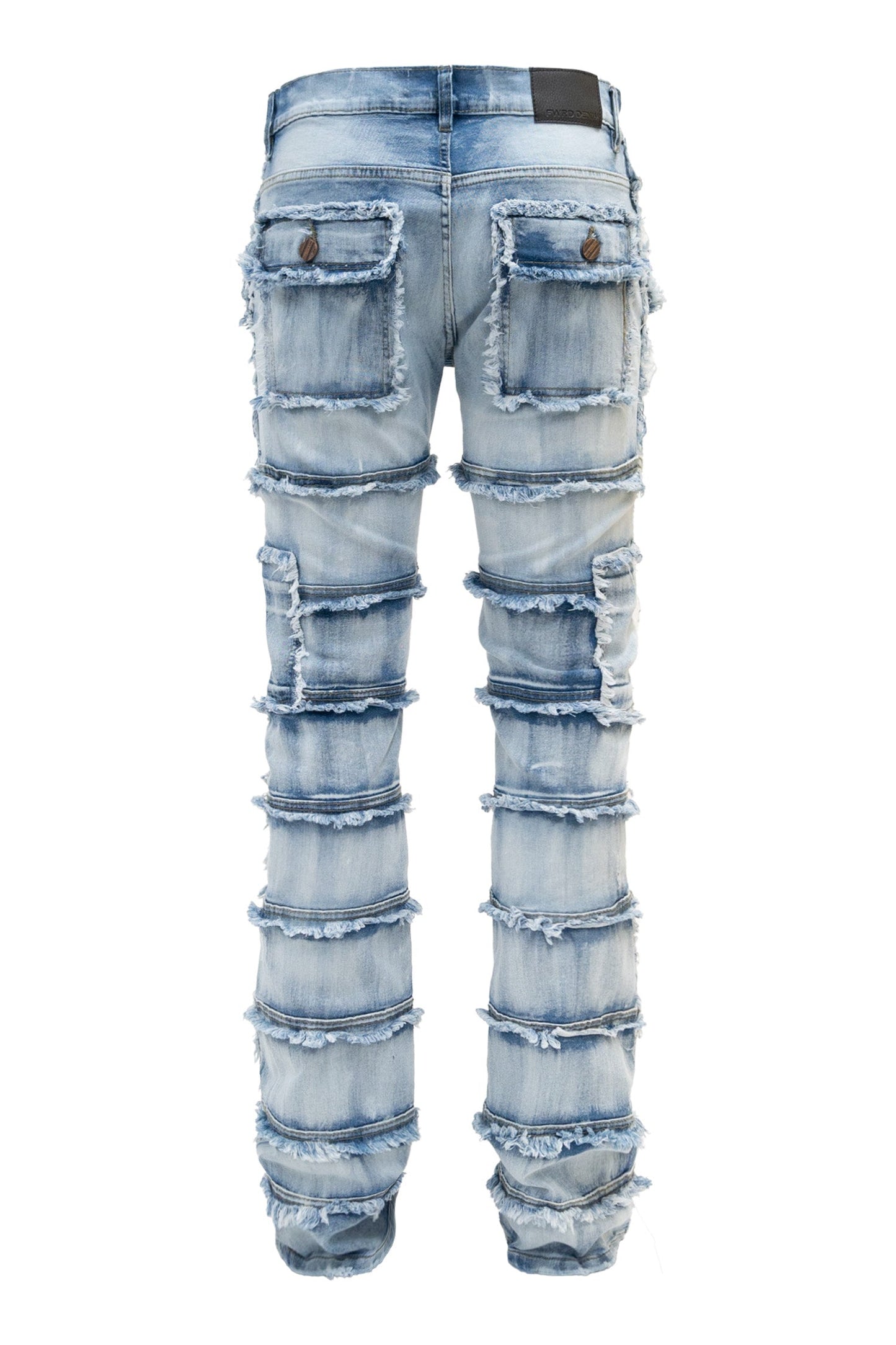 Men's Patchwork True Stacked Denim Jeans