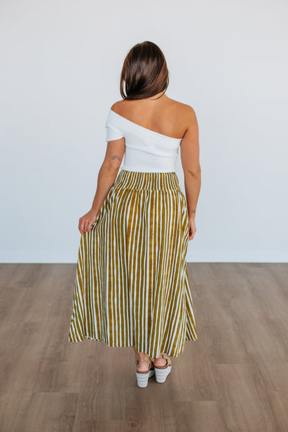 Zoya Striped Skirt - Lemongrass Mix