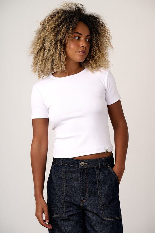 Gracie - Cotton T-Shirt in White