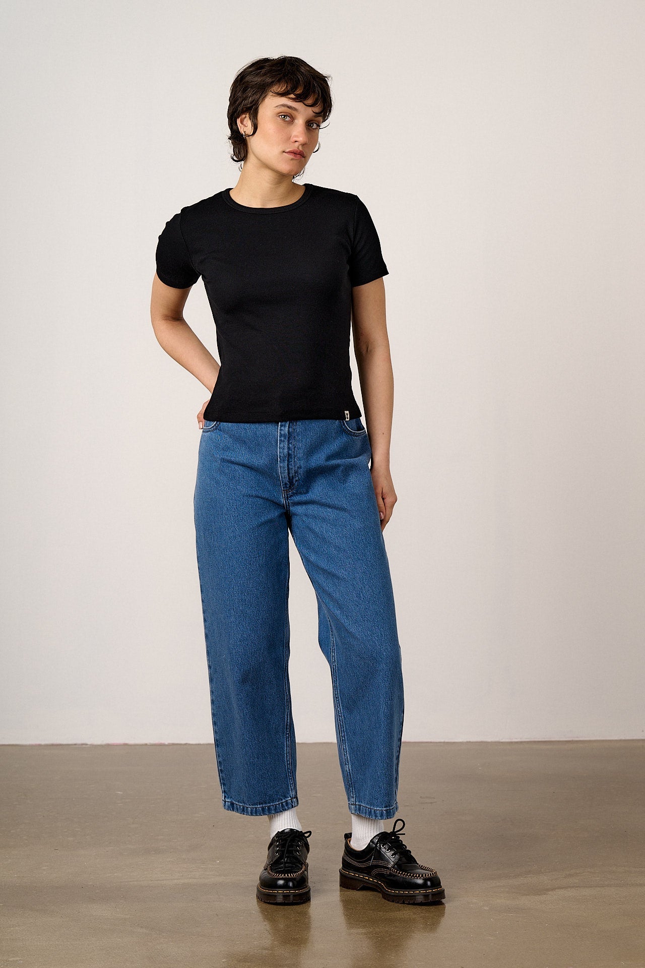Gracie - Cotton T-Shirt in Black