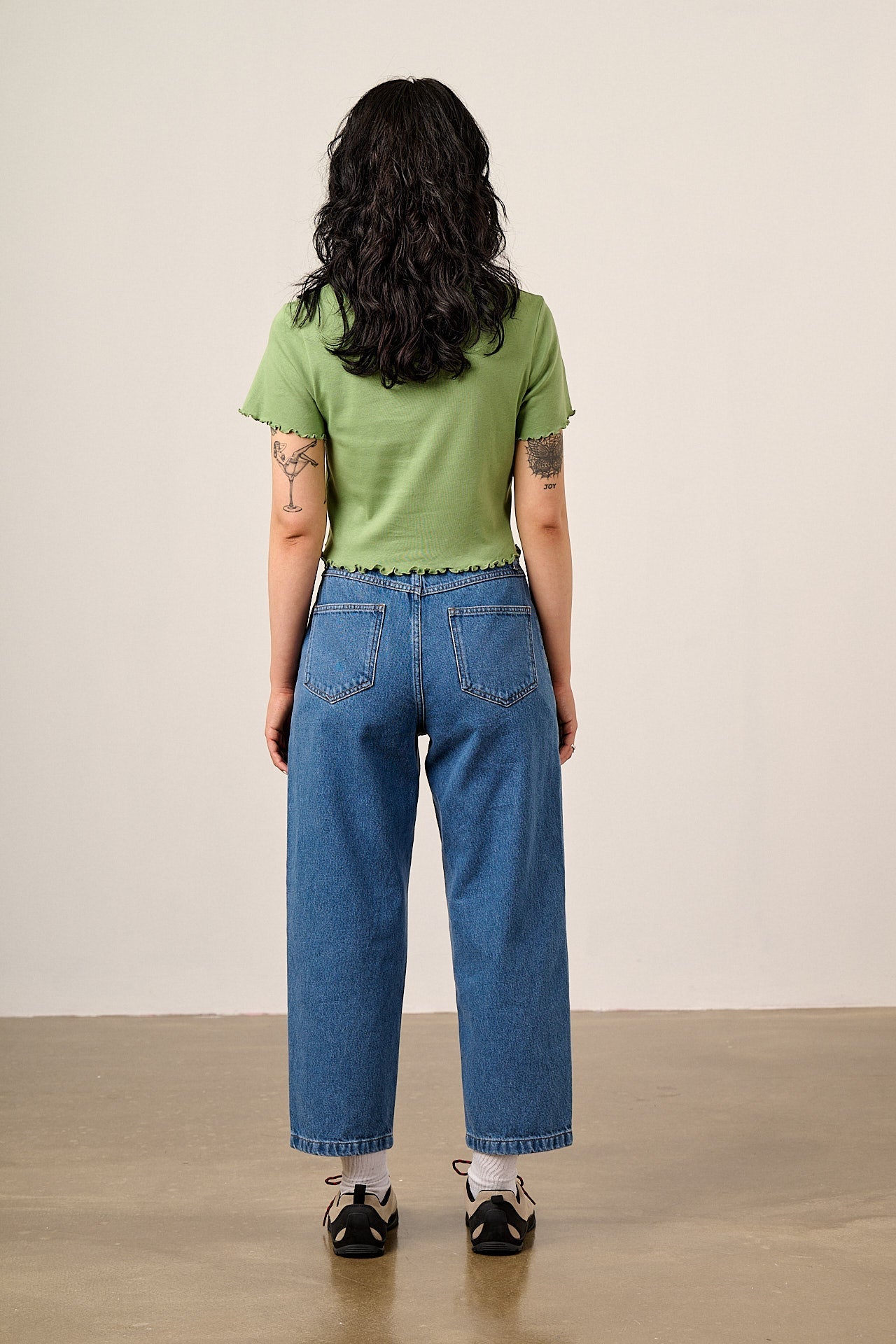 Greta - Cropped Cotton Top in Green
