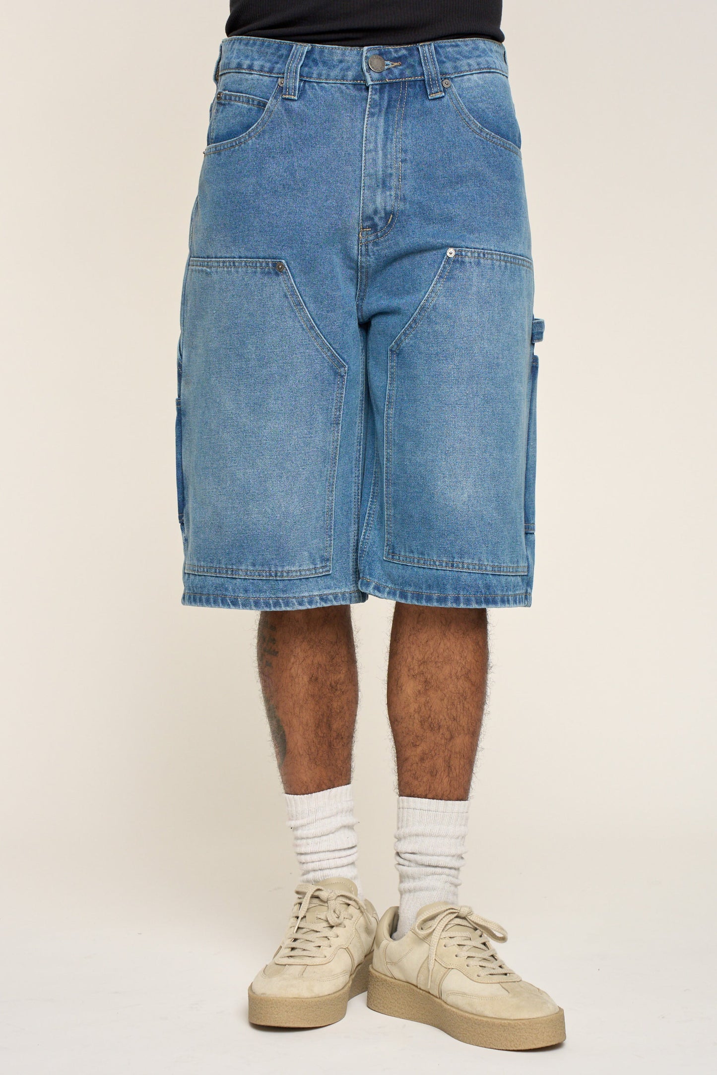 Baggy Fit Carpenter Denim Shorts