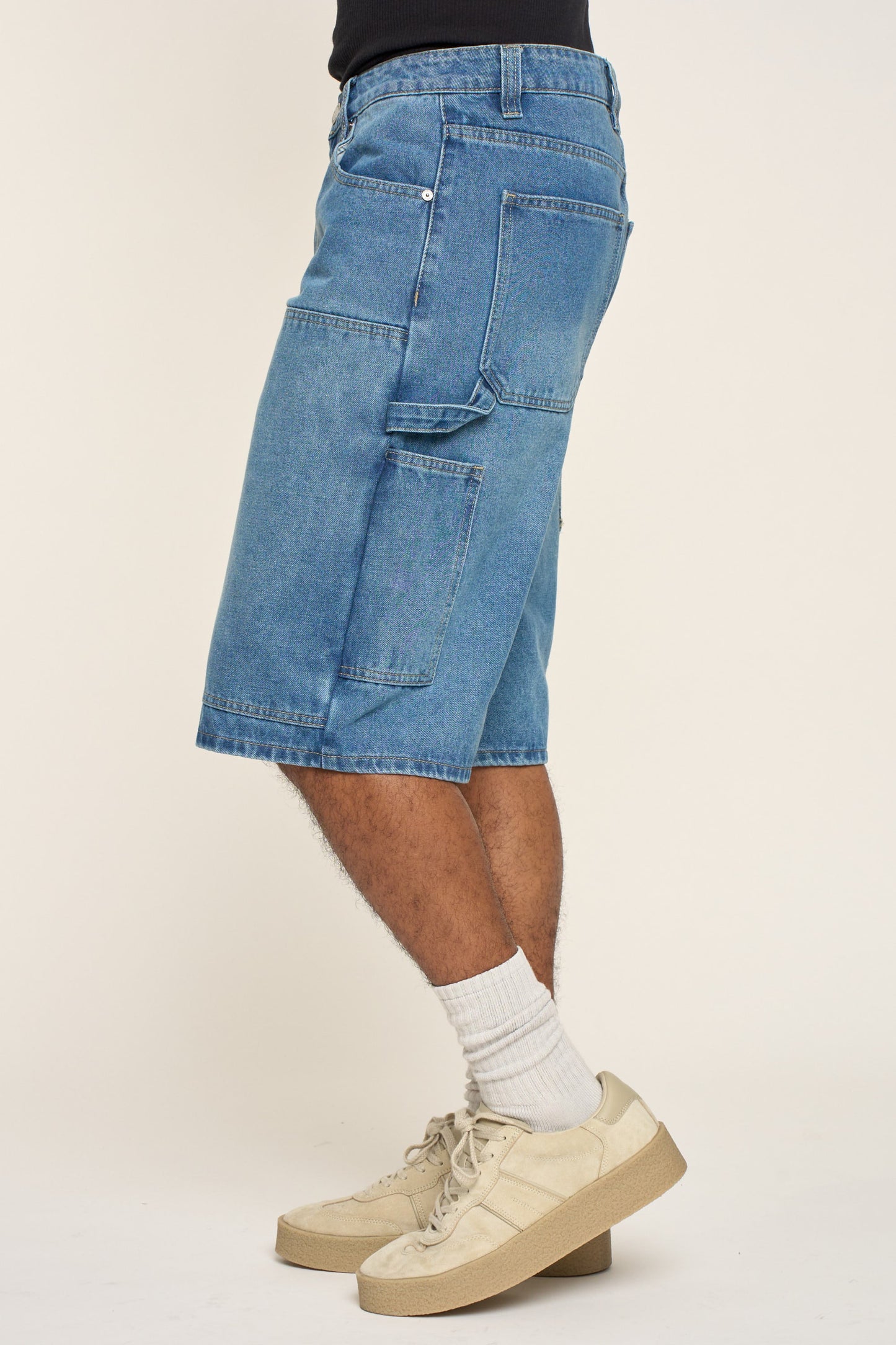 Baggy Fit Carpenter Denim Shorts