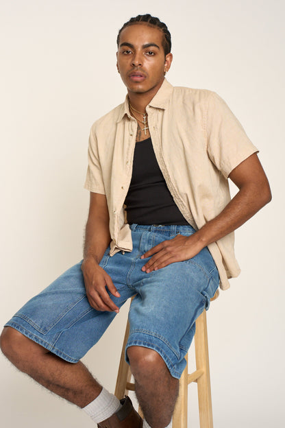 Baggy Fit Carpenter Denim Shorts
