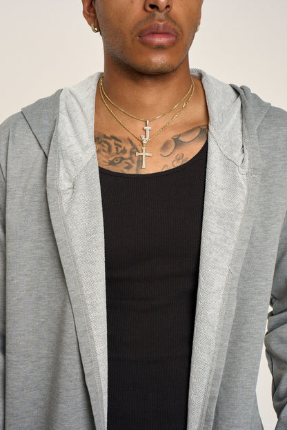 Long Length Drape Cape Cardigan Hoodie