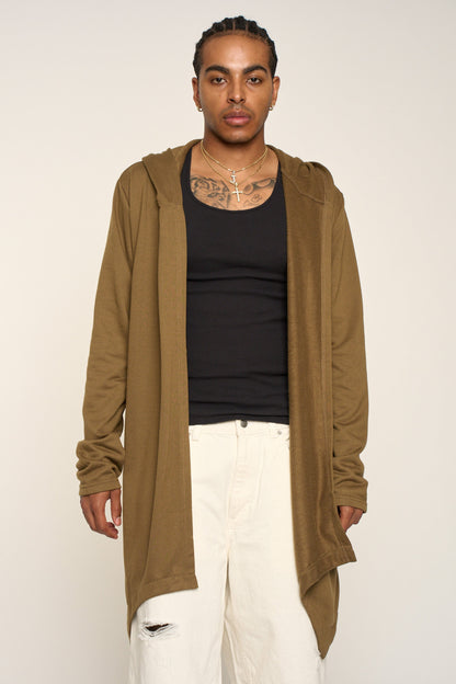 Long Length Drape Cape Cardigan Hoodie