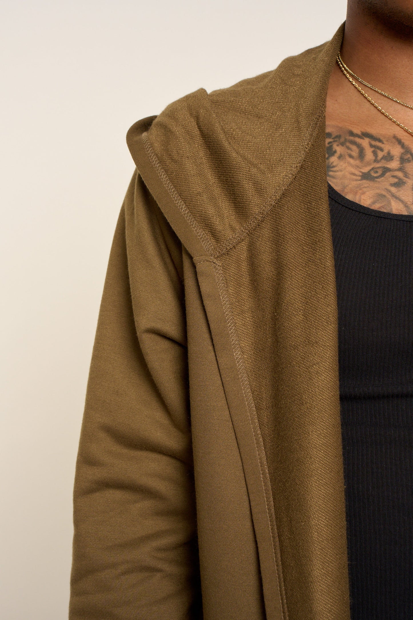 Long Length Drape Cape Cardigan Hoodie