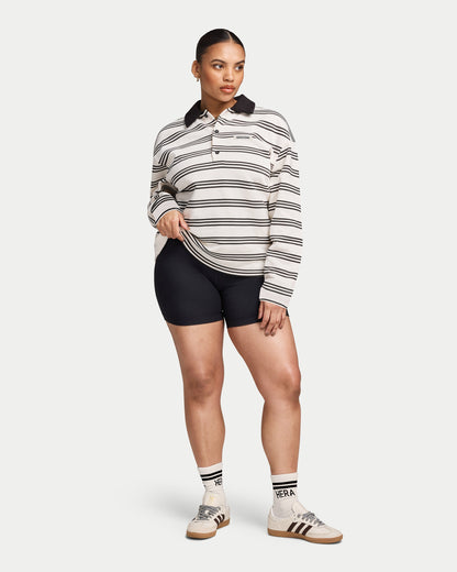 Womens Striped Rugby Polo Shirt