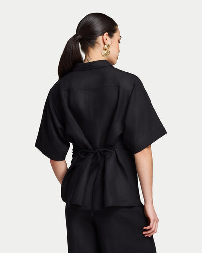 Womens Resort Linen Dual-Wear Shirt
