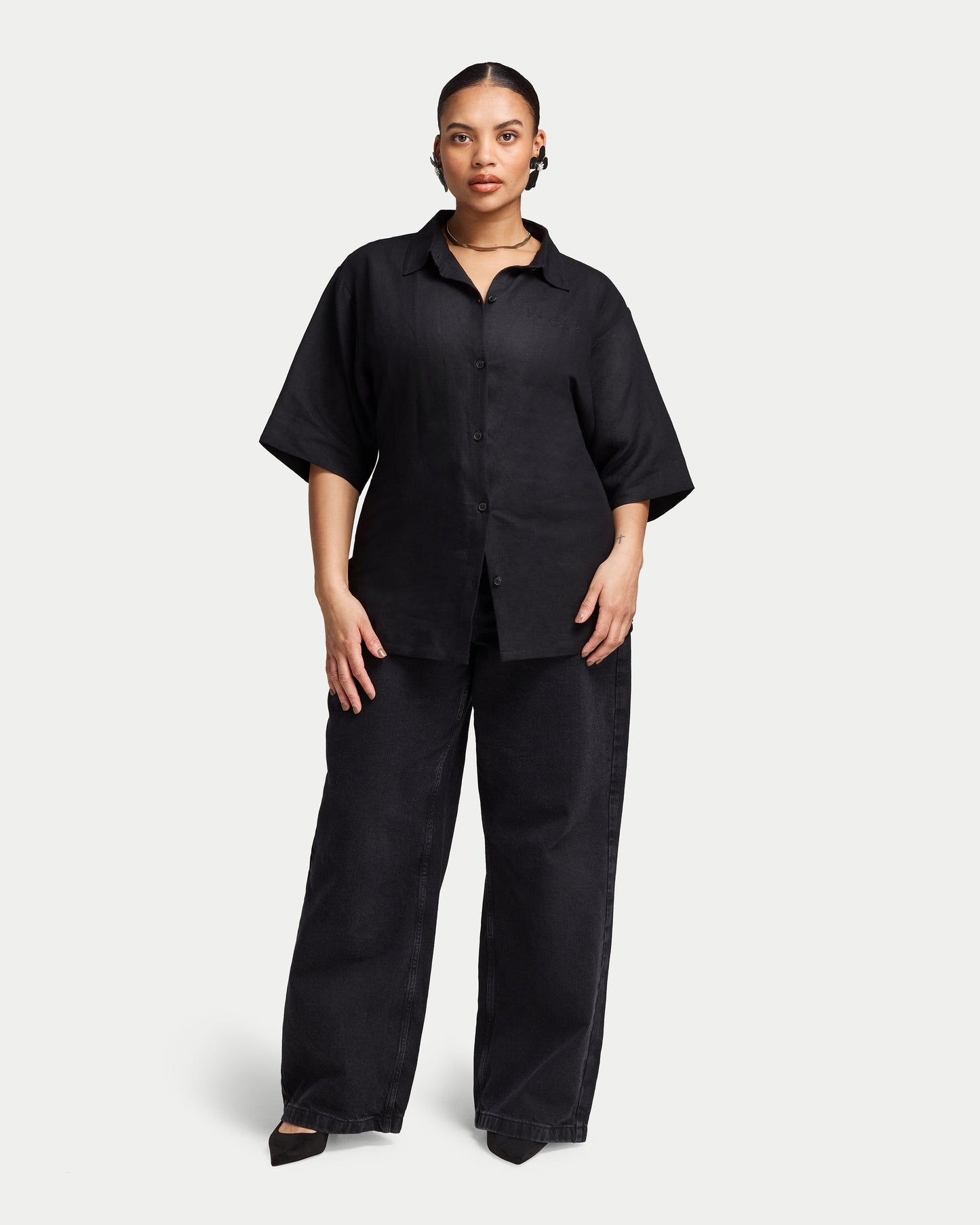 Womens Resort Linen Dual-Wear Shirt