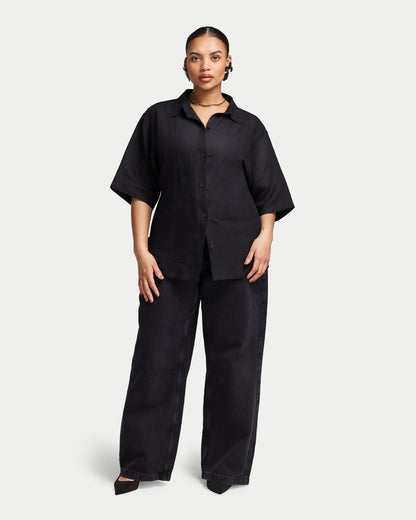 Womens Resort Linen Dual-Wear Shirt