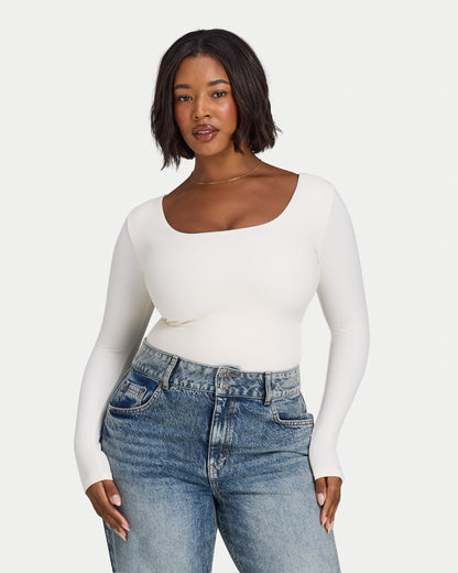 Womens Essential Dual Wear Long Sleeve Top