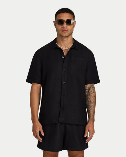 Mens Linen Short Sleeve Shirt