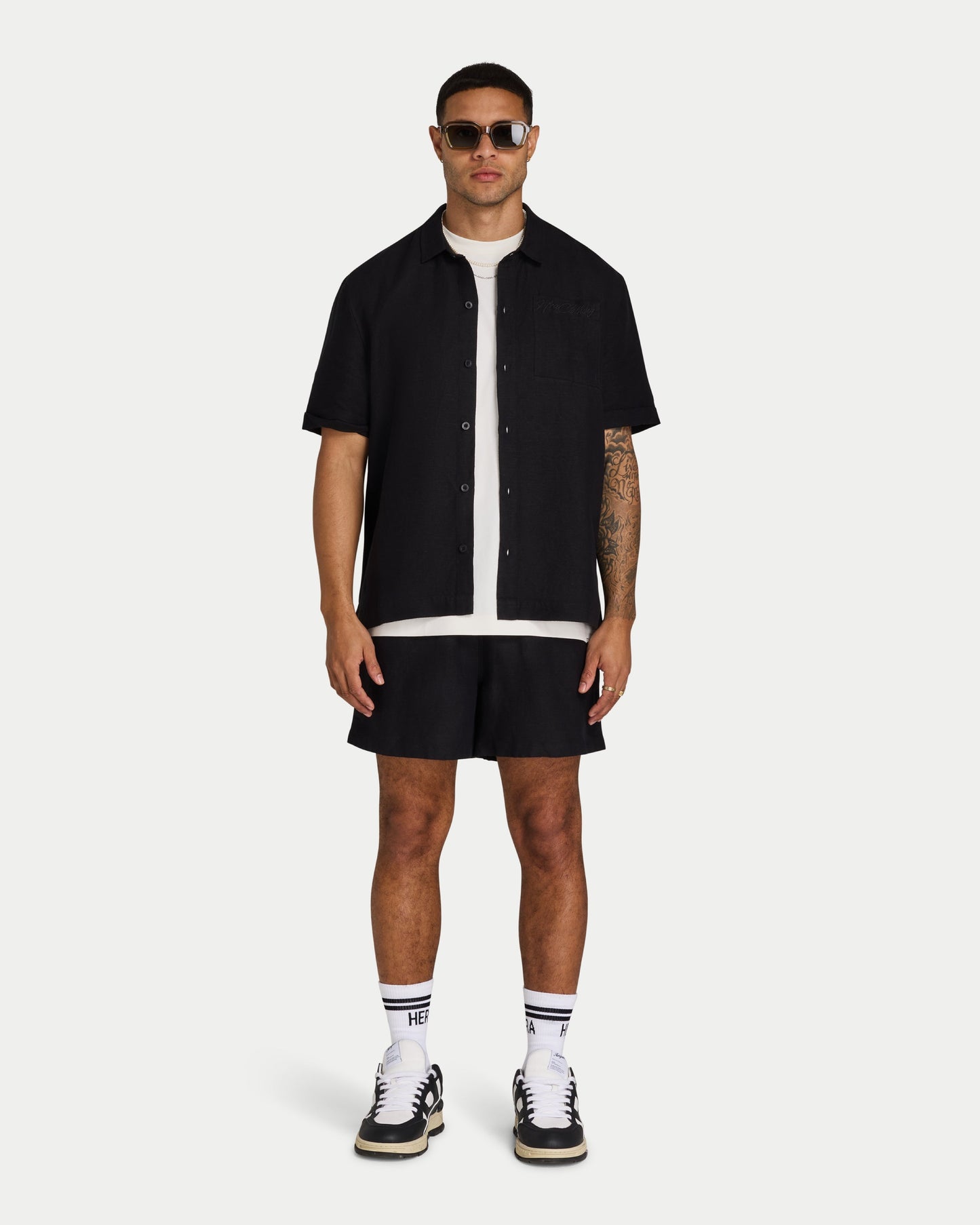 Mens Linen Short Sleeve Shirt