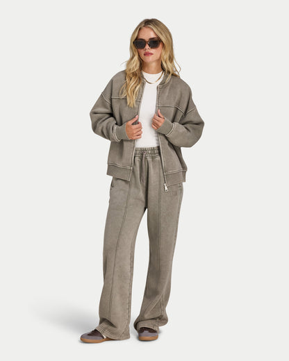 Womens Signature Washed Bomber Jacket