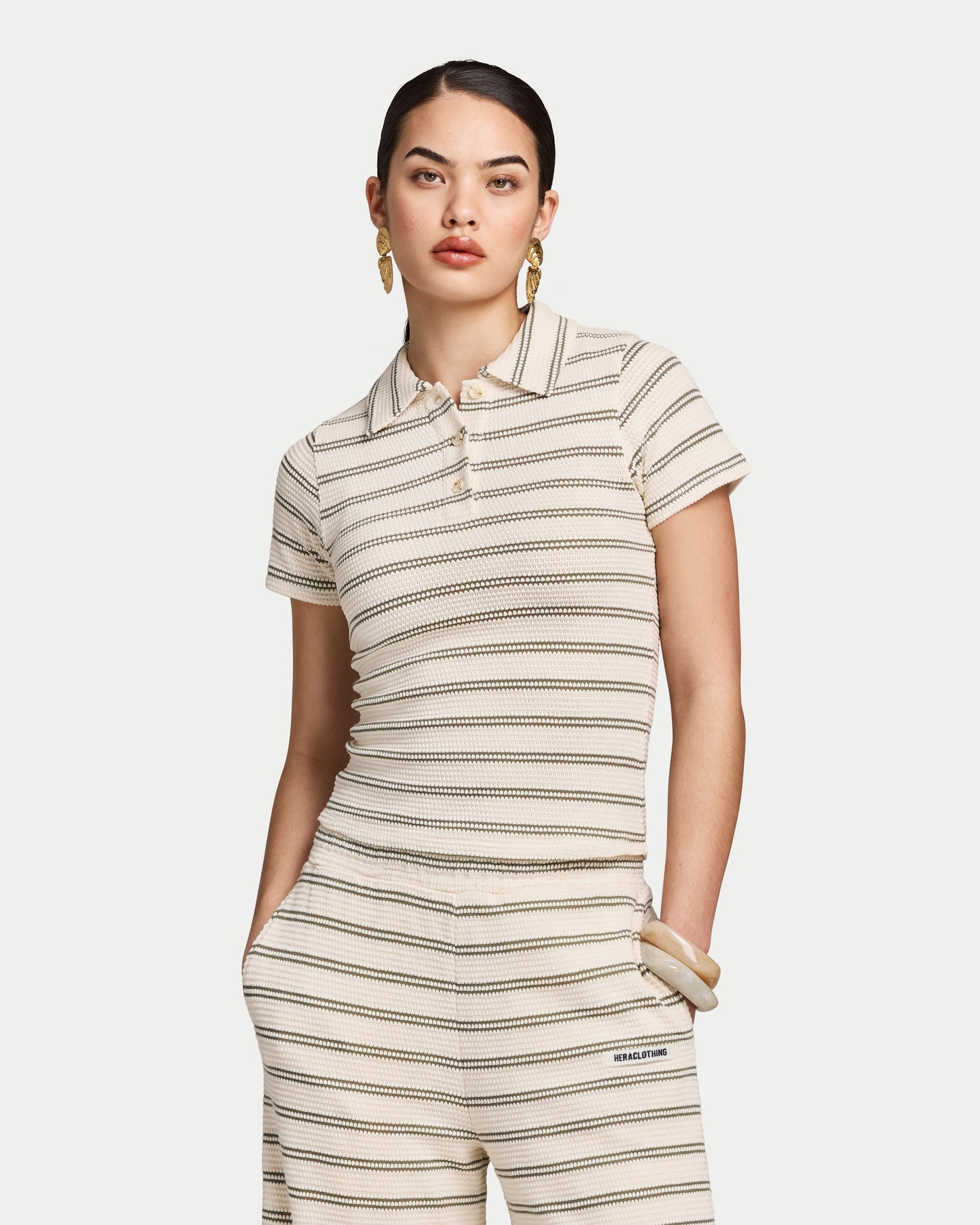 Womens Resort Crochet Polo