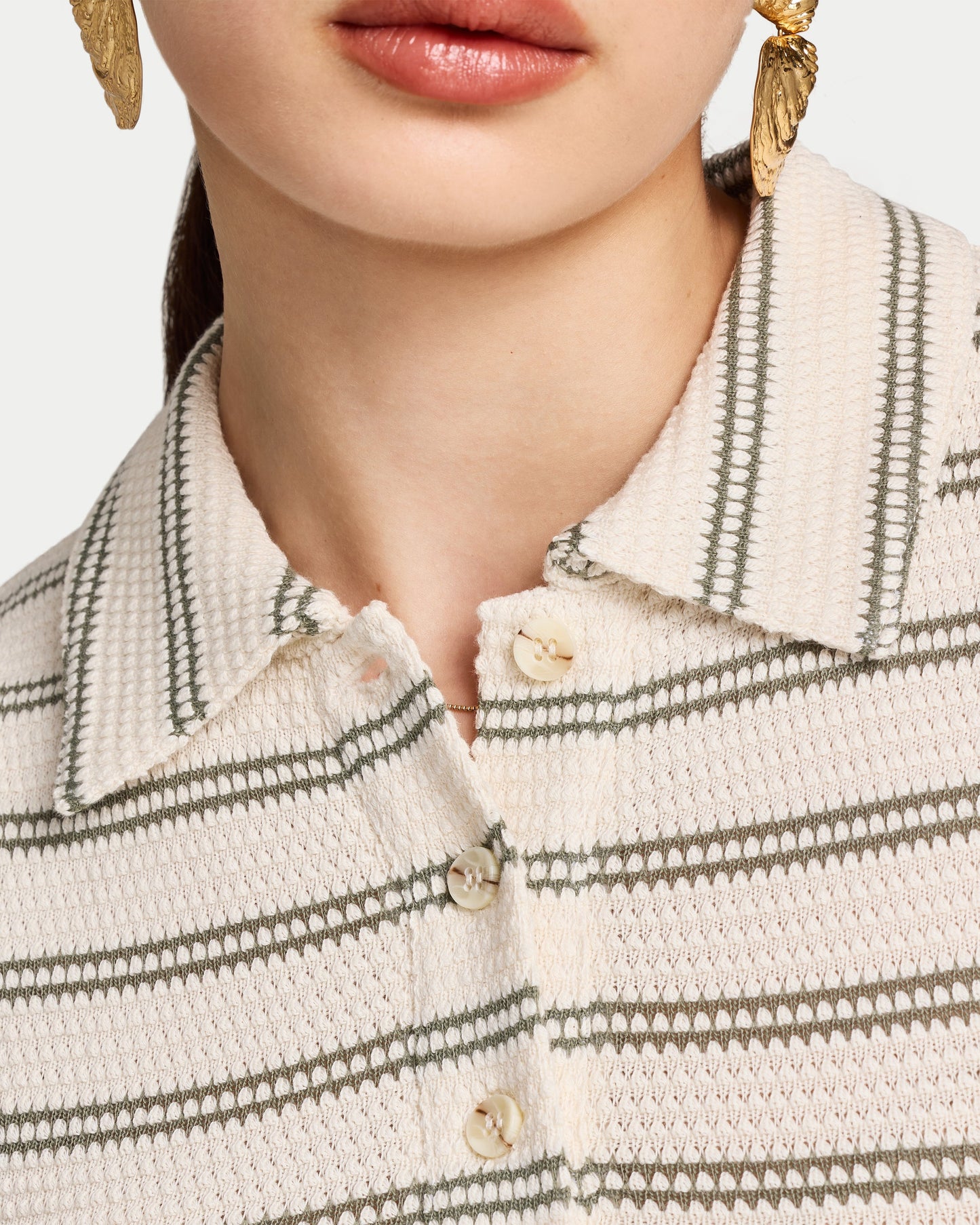 Womens Resort Crochet Polo