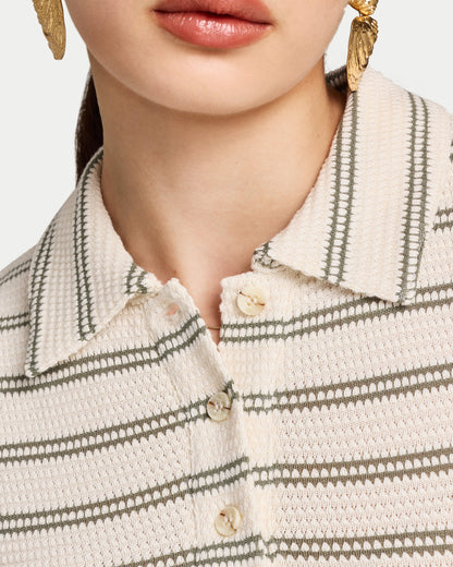 Womens Resort Crochet Polo