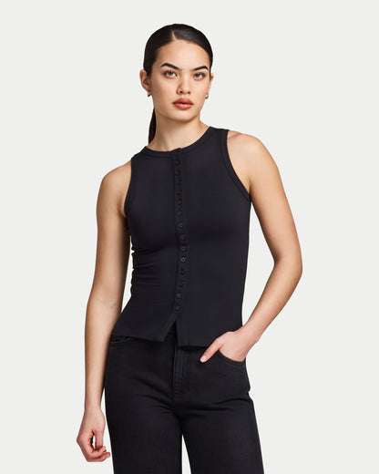 Womens Essentials Button Top