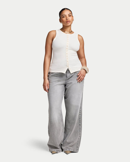 Womens Essentials Button Top