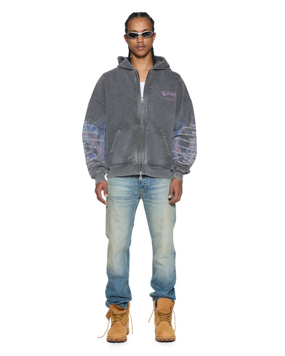 FALLEN EKCESS ZIP HOODIE FADED BLACK