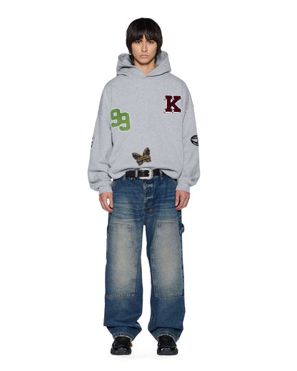 PATCHED EKCESS HOODIE GREY MARLE