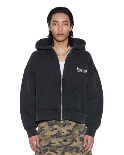 DEATH SNAKE HALEN ZIP HOODIE ASH