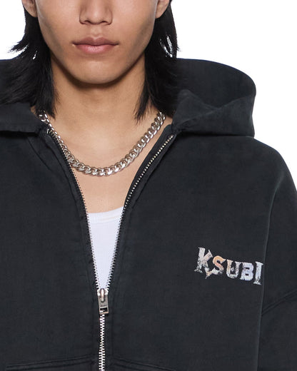 DEATH SNAKE HALEN ZIP HOODIE ASH