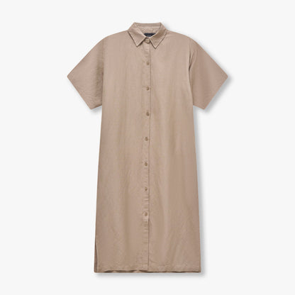 REWEAR Linen Mix Shirt Dress - Marsh Grey