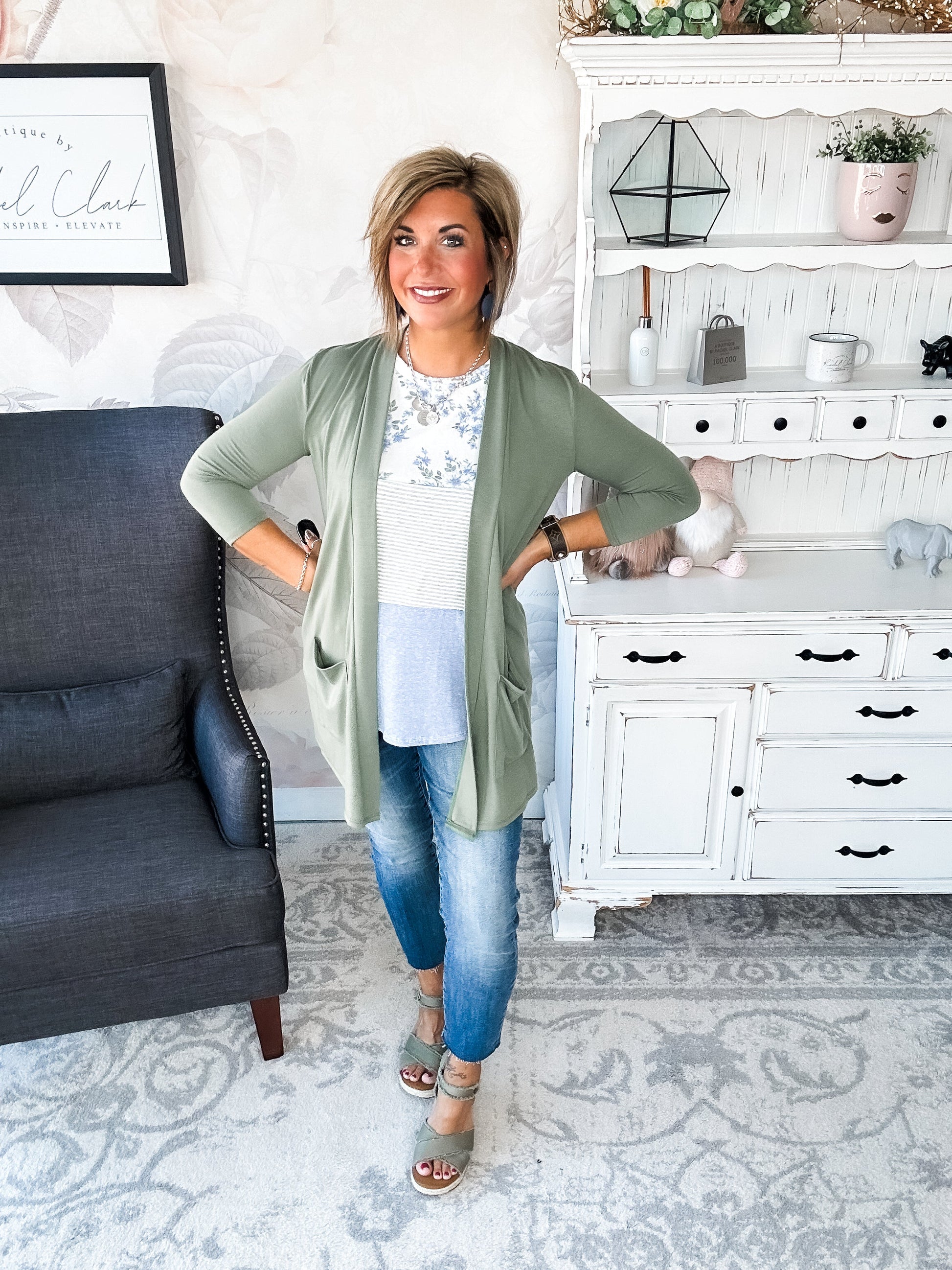 Keep On Going Cardigan - Olive