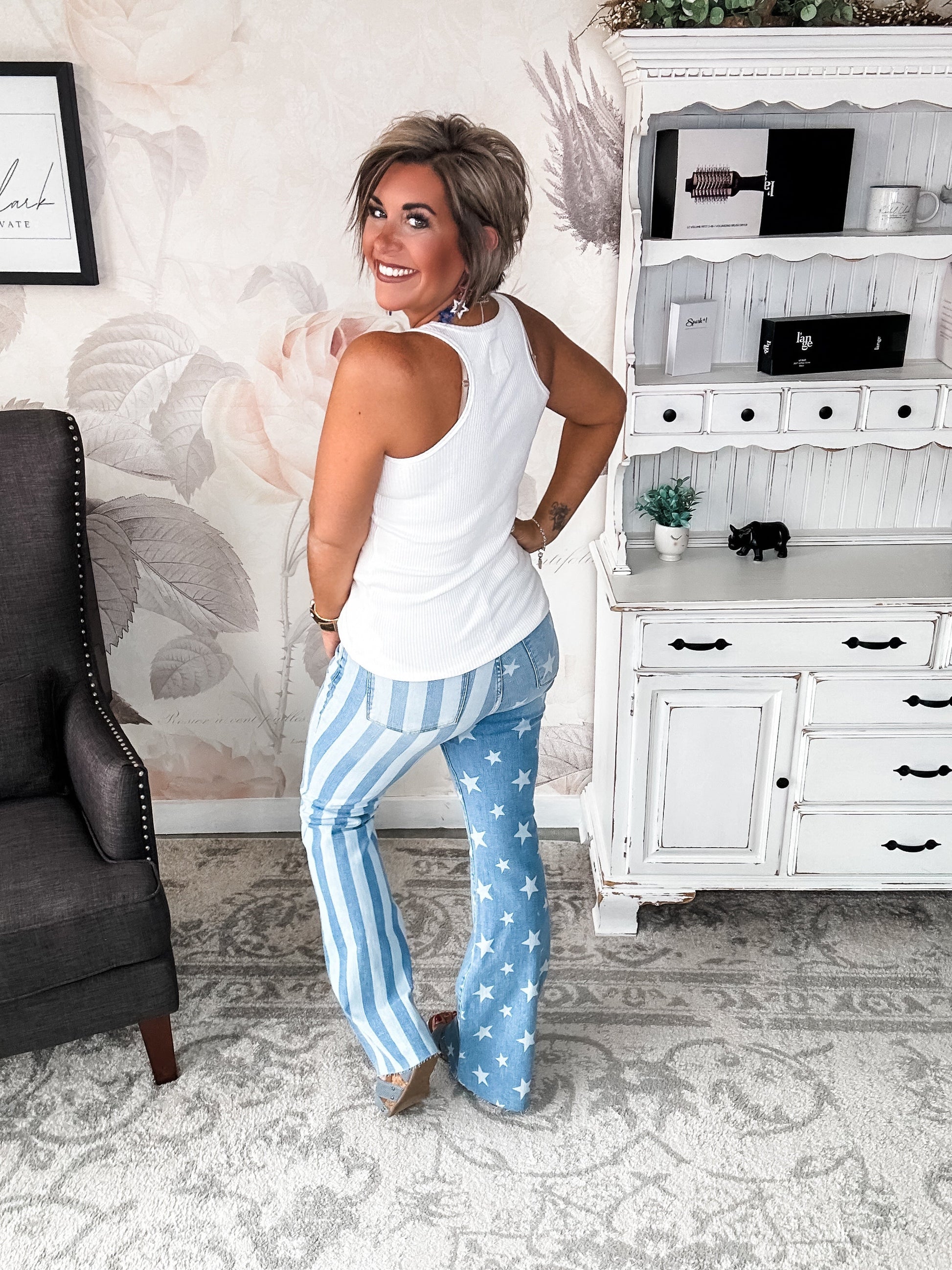 Judy Blue Stars & Stripes Bleach Flare
