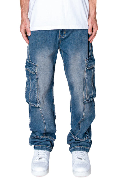 Men's Baggy Fit Cargo Denim Jeans