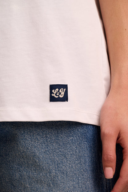 Inessa - Cotton Cap Sleeve T-Shirt in White