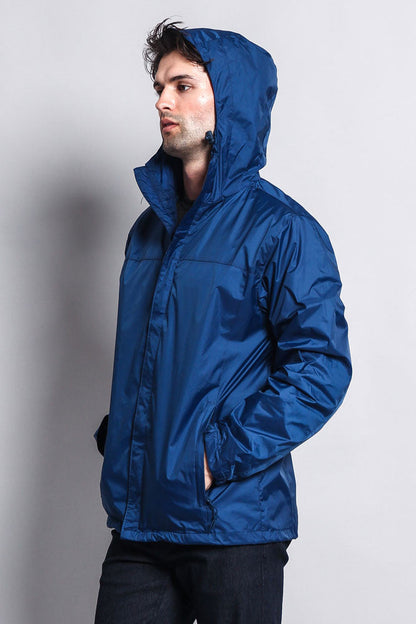 Solid Color Classic Hooded Windbreaker Jacket