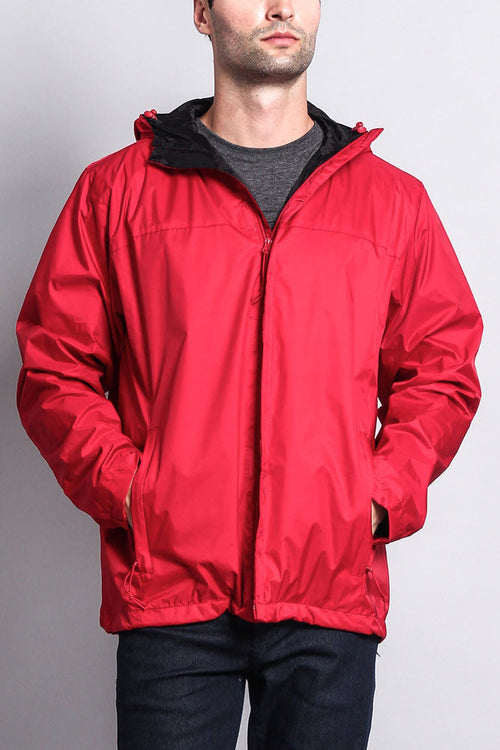 Solid Color Classic Hooded Windbreaker Jacket