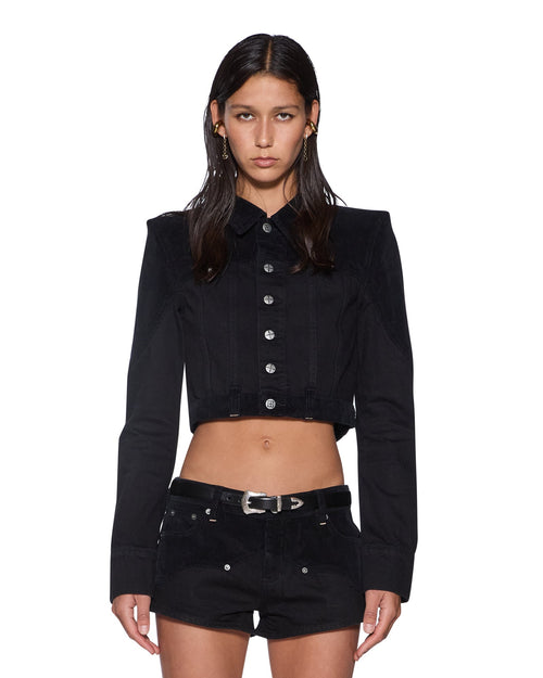 SLIM TRUCKER JACKET SALOON BLACK