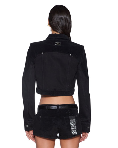 SLIM TRUCKER JACKET SALOON BLACK